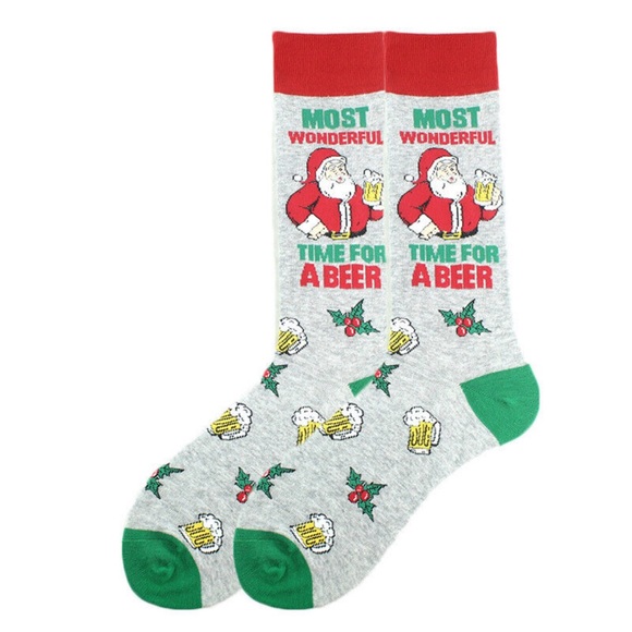 New Christmas Socks “Most Wonderful Time For A Beer” - Picture 2 of 3